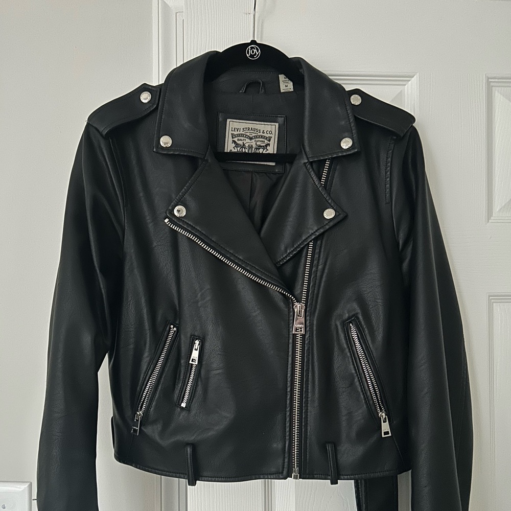 Levi's Sleek Black Faux Leather Moto Jacket